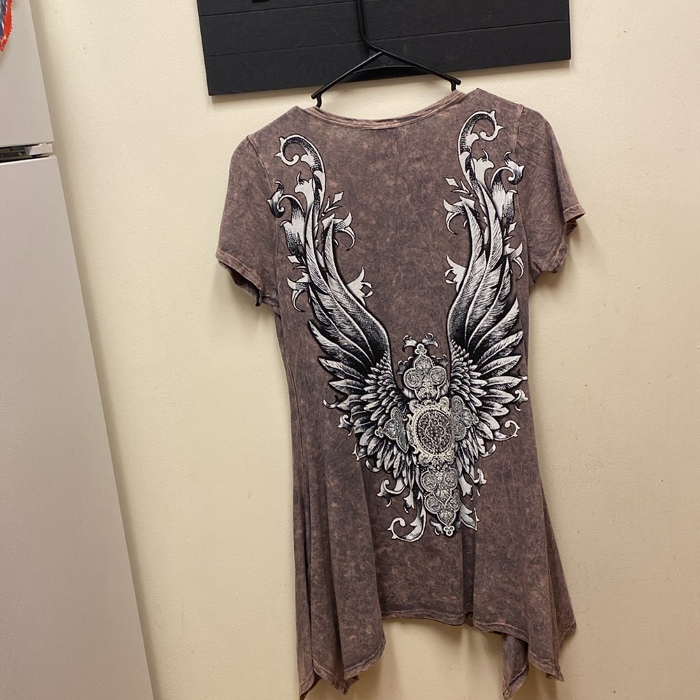 Unique Boho Style tunic top with rhinestones Size M - Picture 2 of 4